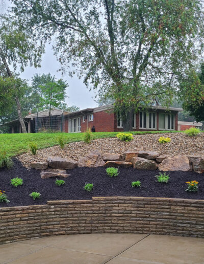 McGinn Landscaping - New Design Install by Driveway Retaining Wall